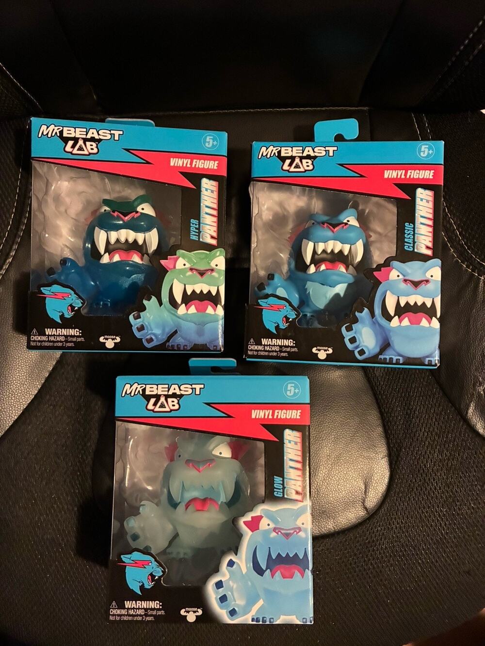 MrBeast Lab Vinyl Figure Set- Hyper, Classic, Glow Panther Glow in the Dark
